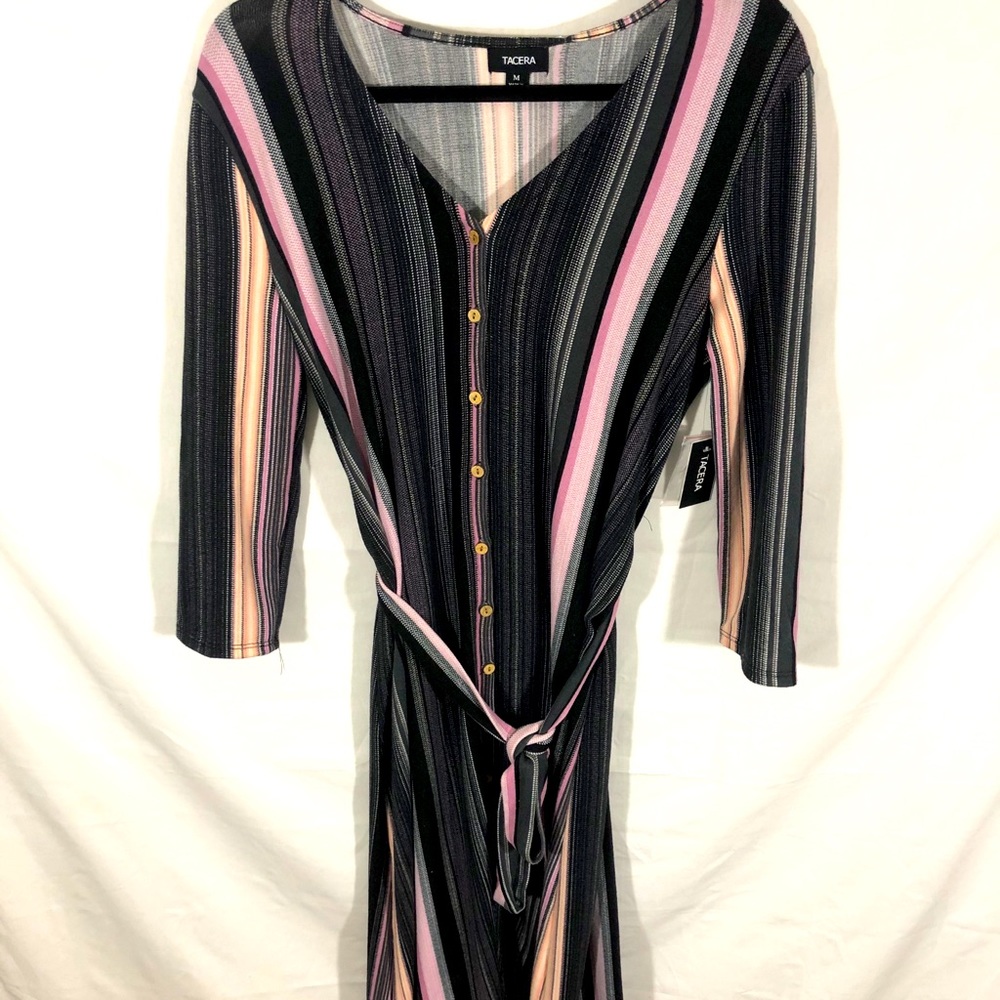 Tacera Women’s Striped Dress Medium